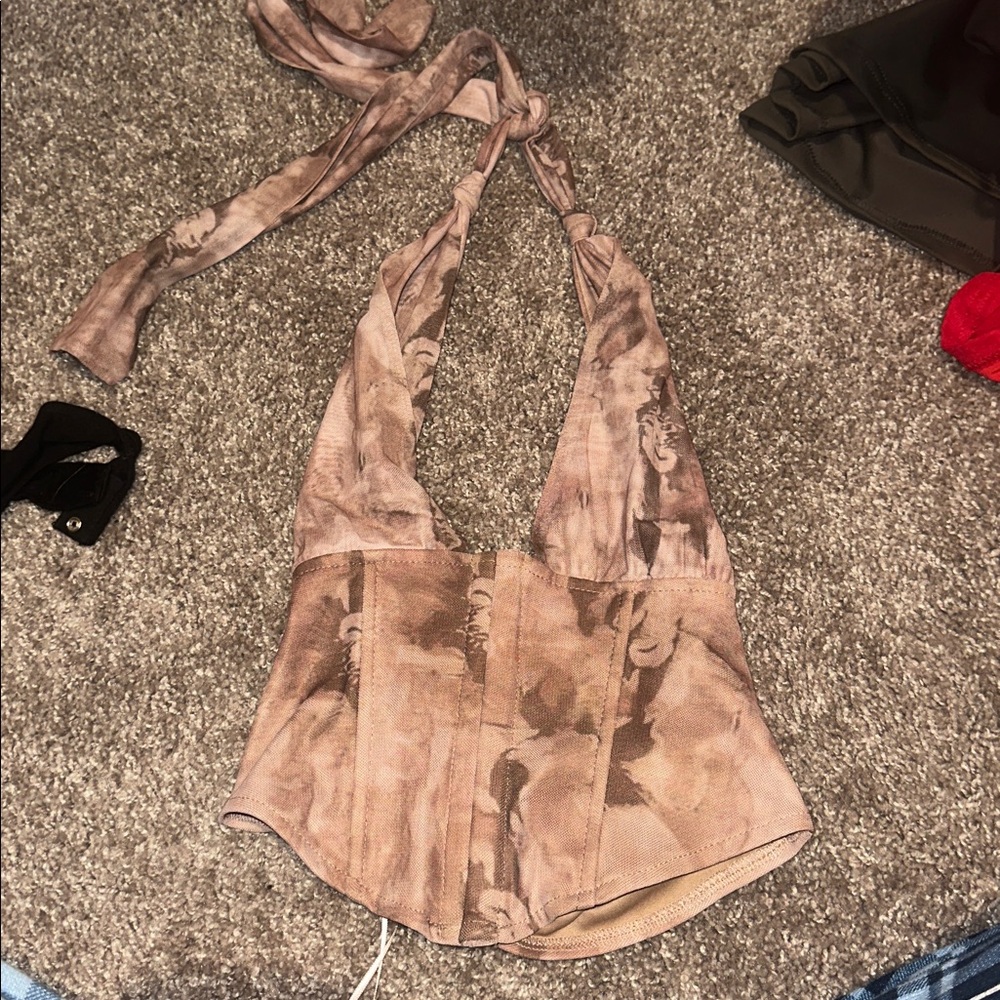 Windsor Dusty Pink Halter Neck Ruched Top